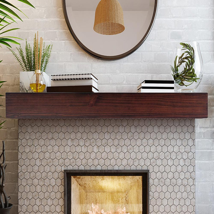 Millwood Pines Brylee Floating Wood Fireplace Mantel Shelf Wayfair